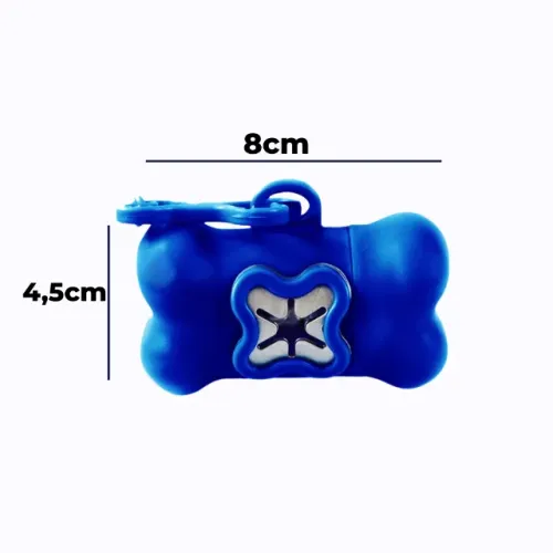 Kit Porta Saquinhos + 5 refis Pet Ossinho Rosa ou Azul - NOVO LACRADO