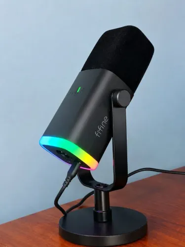 Microfone Gamer Fifine AM8 RGB USB/XLR | Qualidade Profissional