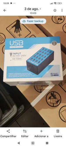 Estação Carregamento Inteligente 20 portas USB 100w Azul