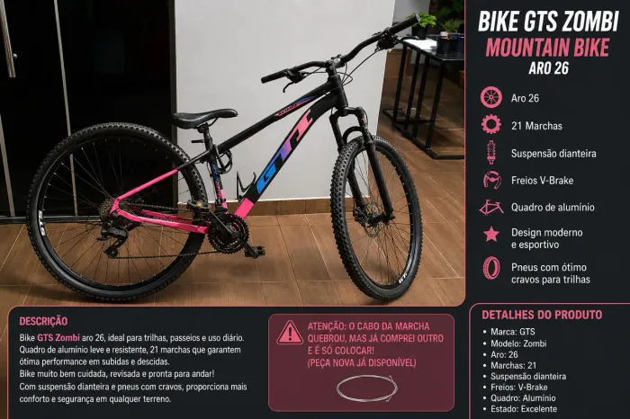 Bicicleta GTS Zombi Aro 29 Marchas | Muito Nova | Palmas