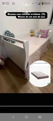 Bicama pouco usada com colchão ortobom