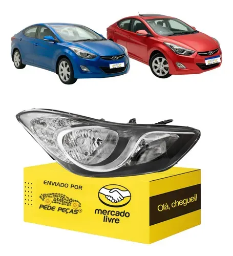 Farol Direito Elantra Gls 2011 2012 2013 2014 15 2016 Manual Direito/passageiro