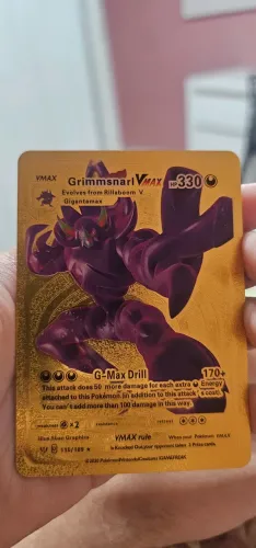 Pokemon Grimmsnarl VMAX Gold Fan Full Art cartão personalizado HP 330 Gigantamax 115/189