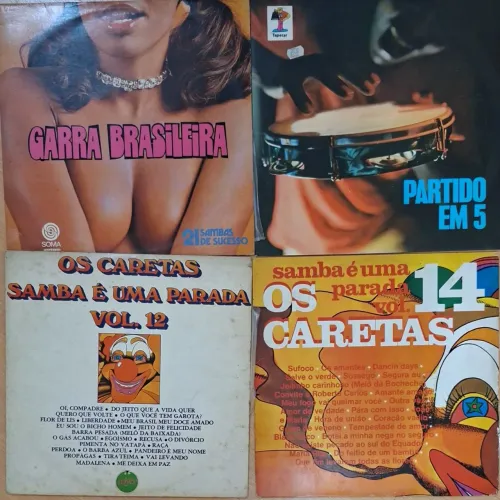 4 LPs Sambas e Coletâneas