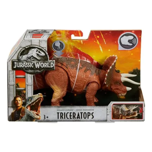 Jurassic World Tricerátops Roarivores (c/ Som) - Mattel Original e Lacrado de Fábrica