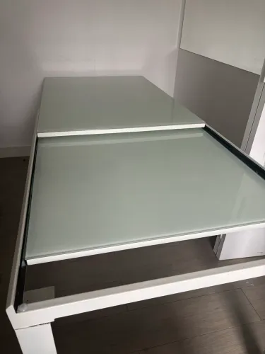 Mesa de Jantar Expansível ETNA - Vidro Branco