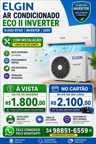 Ar condicionado Elgin 9000Btus Inverter 220V