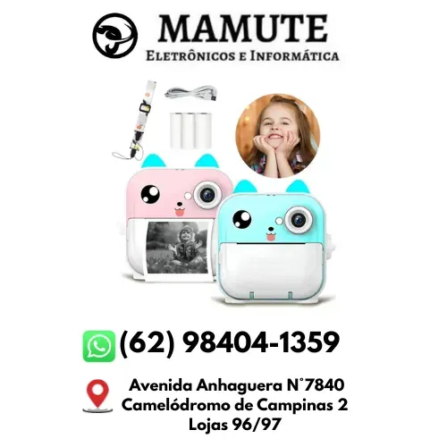 Câmera Digital Infantil Com Impressão Instantânea Foto Vídeo Hd