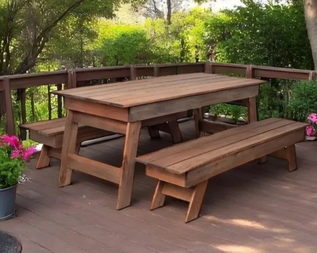 Mesa para jardim Área interna e externa madeira maciça.