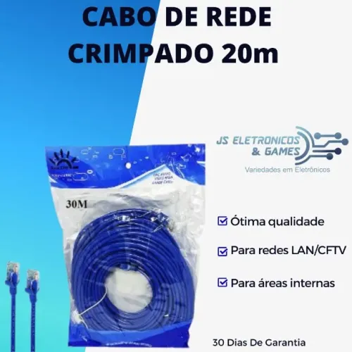 Cabo de rede 20m - loja física - entrega rápida