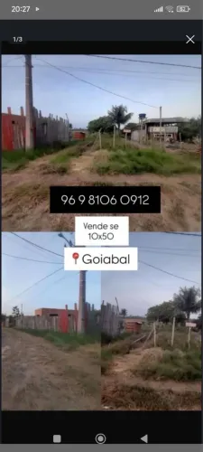 Vende se terreno no Goiabal 20mil