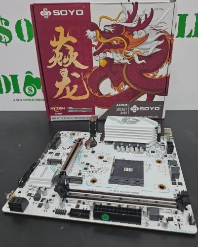 Placa-Mãe Soyo SY-YL B550M ARGB (White/Dragon) com soquete AM4.
