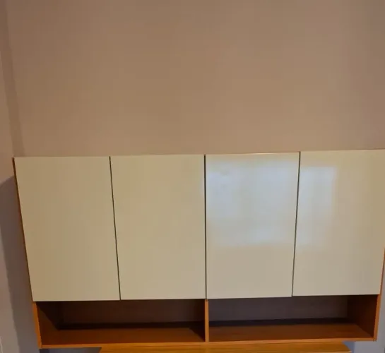 Armário Aéreo Bela 4 Portas com Nicho suspenso Multiuso - Lavanderia, Cozinha, Quarto