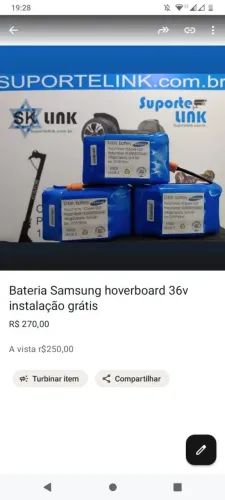 Bateria hoverboard 36v 