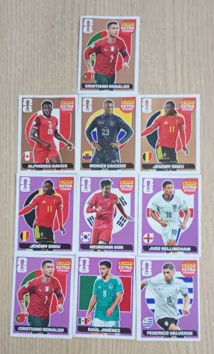Lote com 10 figurinhas Legends Bronze e Bordô Extra Sticker originais Panini