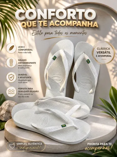 01 - sandália havaiana branca 01 - sandália Ipanema branca