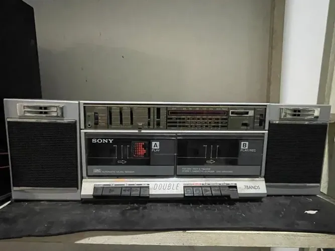 SONY CFS-W400 SBS - Rádio Toca-Fitas Vintage Duplo Deck - Anos 80