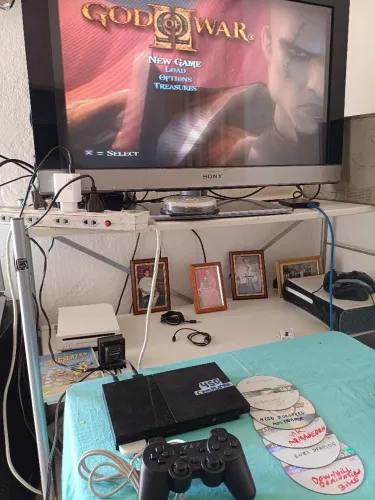 PlayStation 2 C/ Leitor 100% + 5 Jogos Brinde