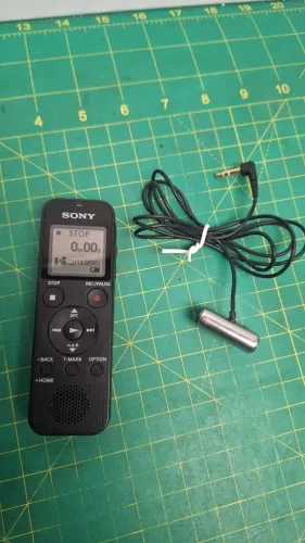 Gravador de mão Sony modelo icd px470 c/microfone lapela