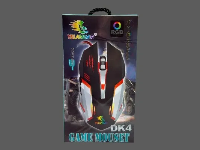 Mouse Gamer RGB Yelandar DK4 Ergonômico USB