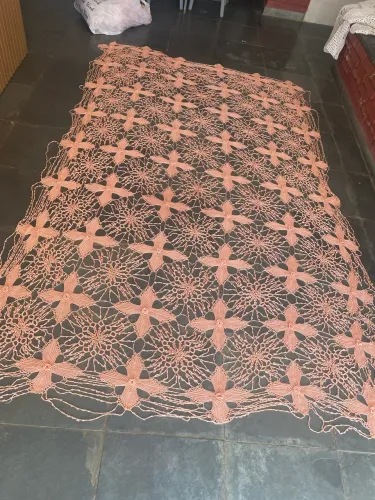 Colcha de crochê para cama de solteiro