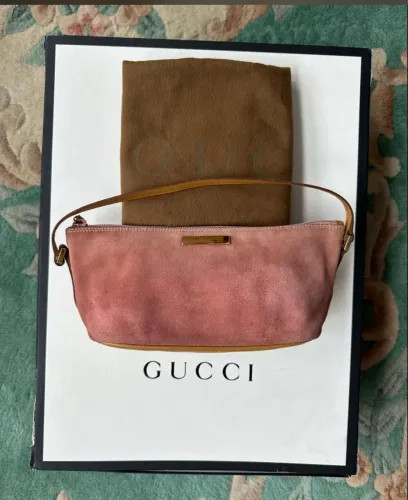 Bolsa Gucci baguete pink vintage anos 2000