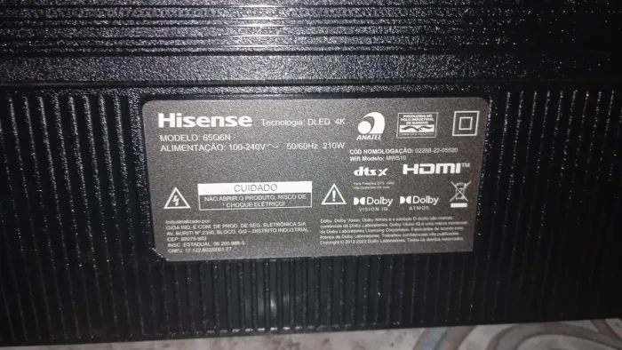 TV hisense 55 polegadas para retirada de peças