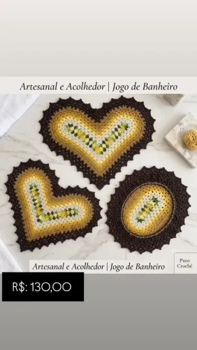 KIT DE BANHEIRO EM CROCHE FEITO A MÃO