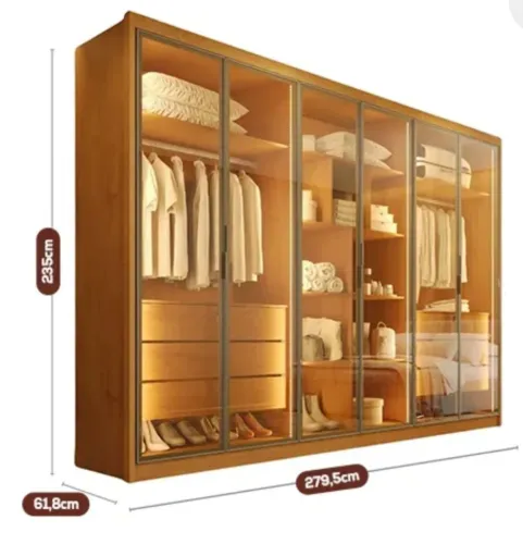 ROUPEIRO CASAL ALTURA 2.37 PROFUNDIDADE 0.62CM LARGURA 2.79 CM TODO 100%MDF.