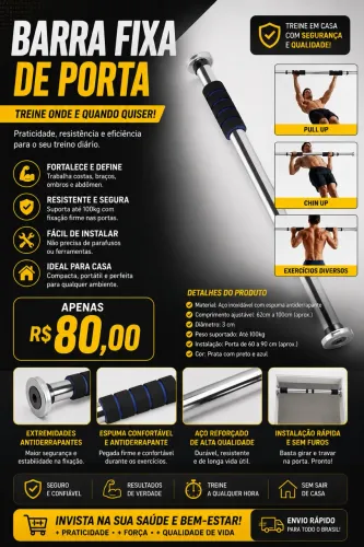 Barra fixa para portas