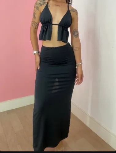 Conjunto preto longo