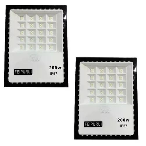 2 Refletor Led 200w Prova Dágua Ip66 Iluminação de Casa Quadra Esporte Terreno Sitio 