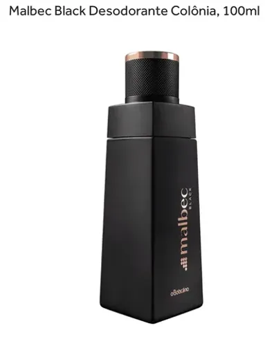Malbec Black Desodorante Colônia 100ml Masculino de O Boticário Novo na Caixa Lacrada