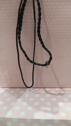 colar preto gargantilha 2 cordas