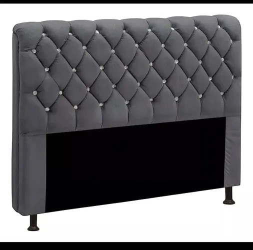 Cabeceira de Cama Queen Luxo Cinza