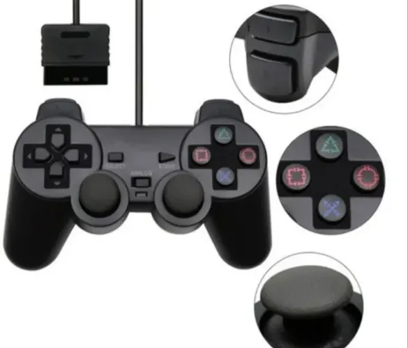 Controle de Ps2 Com fio - Loja Física - Leia a Postagem