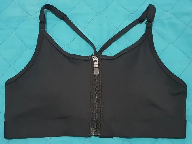 Top Nike Dri Fit Indy Zip front feminino 