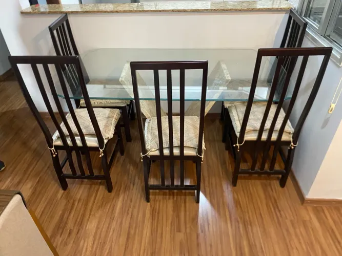 Mesa Vidro 6 cadeiras 
