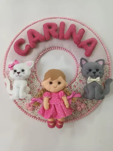 Enfeite de porta maternidade Carinha de anjo