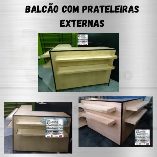Balcão Industrial com Expositores externos. Sob Encomenda.