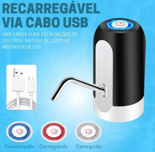 Bomba elétrica para galão de água mineral 