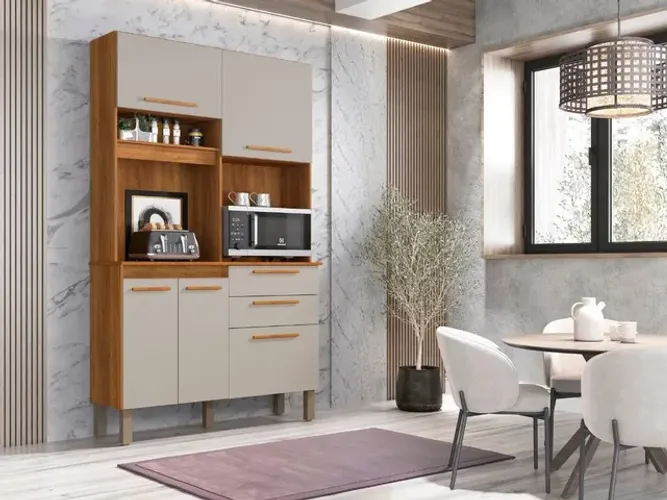 Armário Kit de Cozinha Dubai 4 Portas 2 Gavetas l7666m