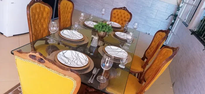 Mesa de jantar Luis xv antiga clássica luxo