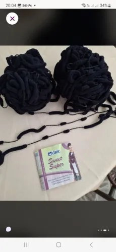Fios de lã Cisne Sweet Super para artesanato - preto 2 novelos