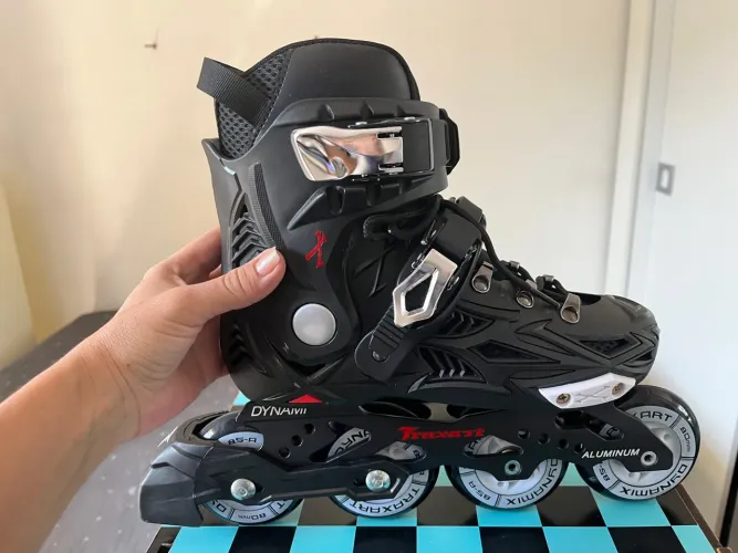 Patins traxart freestyle dynamix tamanho 35/36 rodas 80mm com freio