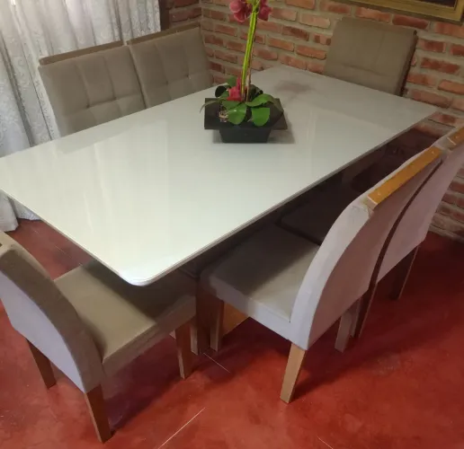 Mesa Jantar 6 Lugares Off White