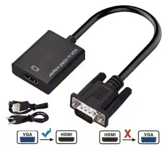 Adapt. Vga Macho P/ Hdmi Femea C/ Saída De Áudio