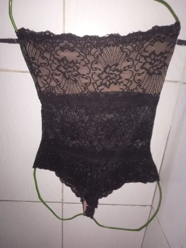 Body de Renda Preto Feminino M 