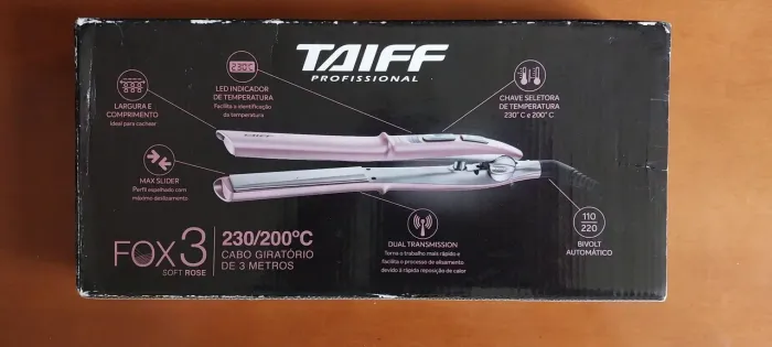 Prancha Taiff Fox 3 Soft Rose - Chapinha Original, Nova no Plástico - Bivolt - 230/200°C
