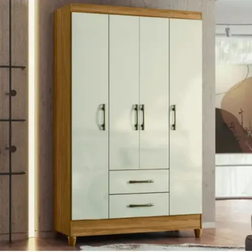 Guarda-Roupa 4 Portas com 2 Gavetas - Design Moderno